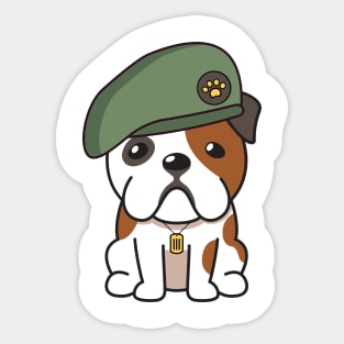 Green Beret English Bulldog Sticker